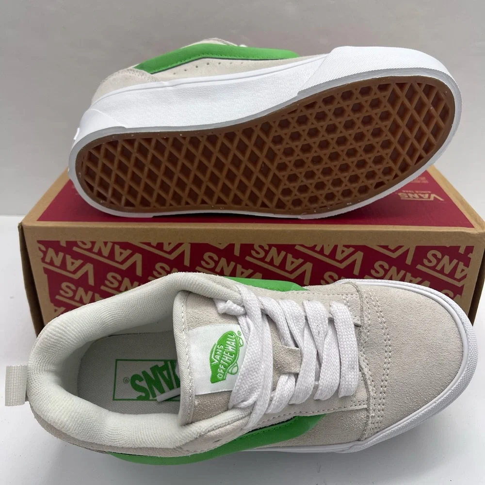Vans Women's Cream and Lime Platform Sneakers